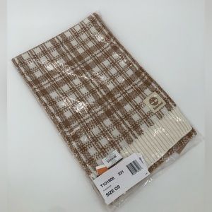 Timberland Scarf Tan Caramel & Cream Plaid 10" x 68" FabFitFun 2023 NWT